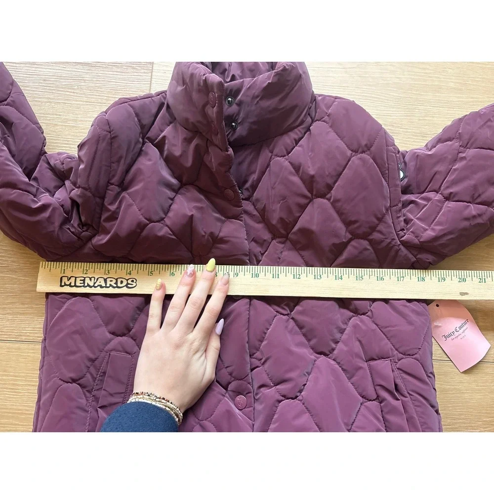 Juicy Couture Kids Purple Quilted Puffer Jacket Coat Girls Size Large 14‎ NWT